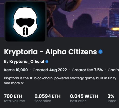 MurphysLuck777's tweet image. Congrats on 700 ETH vol for the Alpha Citizens Collection! @Kryptoria @0xKryptic @The_Kryptorian