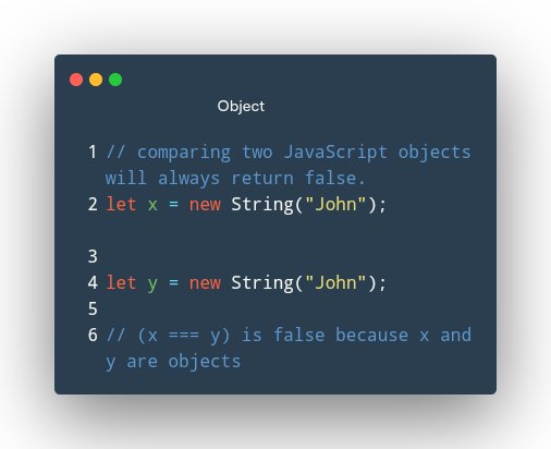 konnectahsan's tweet image. Comparing two Objects in JS will return False.😲

#javascript #100daysofcoding #dailyjavascript
