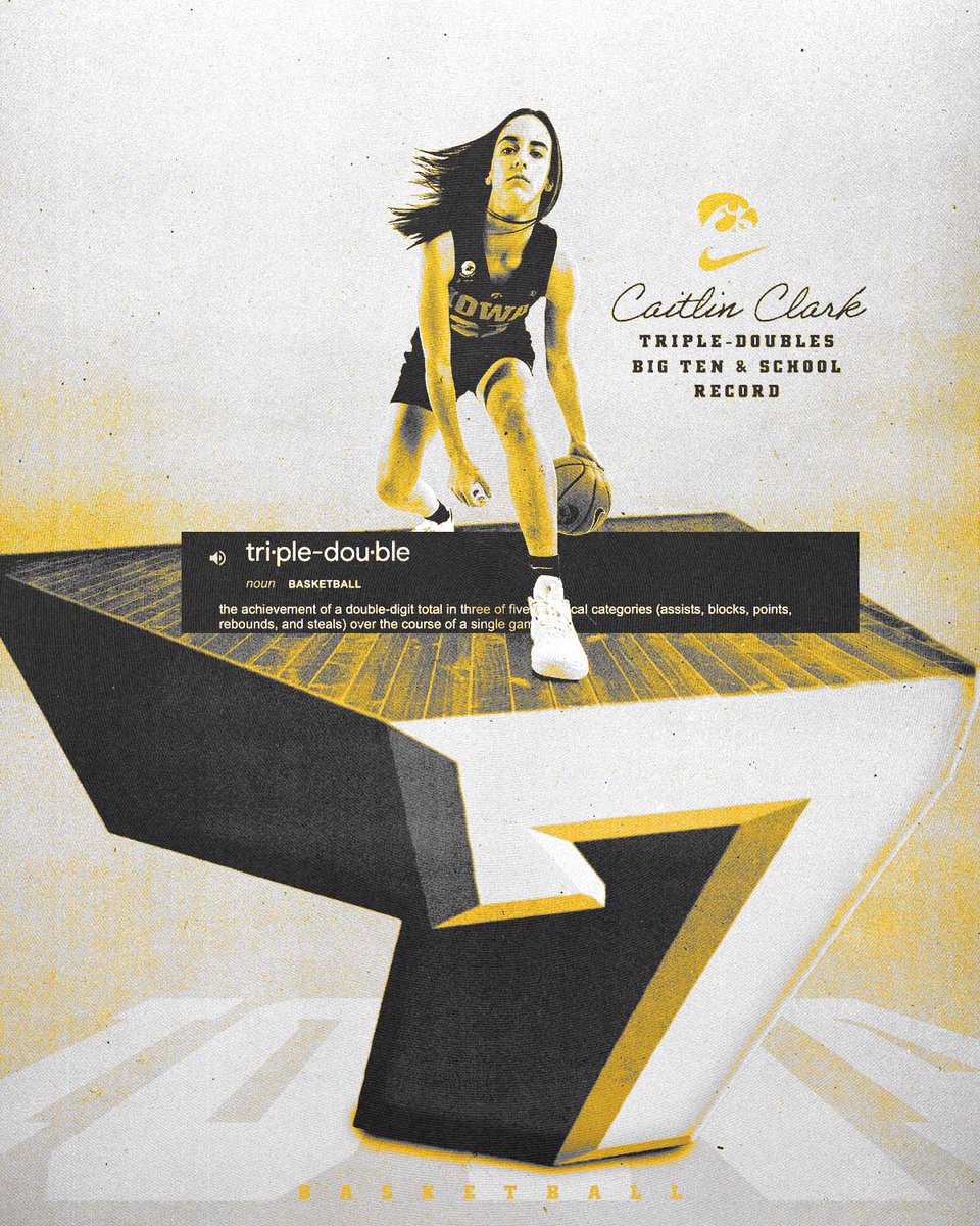 Iowa Women's Basketball (@iowawbb) on Twitter photo ๐๐๐๐๐ ๐๐ซ๐ข๐ฉ๐ฅ๐-๐๐จ๐ฎ๐๐ฅ๐๐ฌ ๐ช
<a href="/CaitlinClark22/">Caitlin Clark</a> is now the Big Ten record holder for career triple-doubles.
#Hawkeyes ๐๐๐๐๐ ๐๐ซ๐ข๐ฉ๐ฅ๐-๐๐จ๐ฎ๐๐ฅ๐๐ฌ ๐ช
<a href="/CaitlinClark22/">Caitlin Clark</a> is now the Big Ten record holder for career triple-doubles.
#Hawkeyes