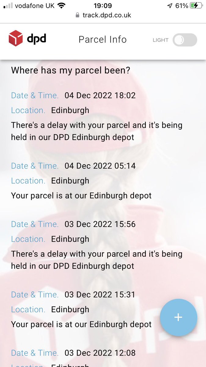poliauntie's tweet photo. Hello @DPDgroup_news My delivery delayed due to Unexpected Issue for 4th time. Surely you must know what the issue is by now and be able to reschedule delivery to sensible date. Fed up waiting in for you #dpddelay https://t.co/uSmlX7FjFc