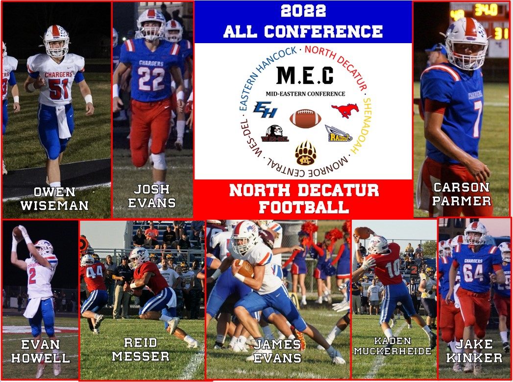CoachStirn's tweet photo. Charger Football would like to recognize the all Conference football players for the 2022 season!!!  #ChargeOn https://t.co/YcdHI3Zyen