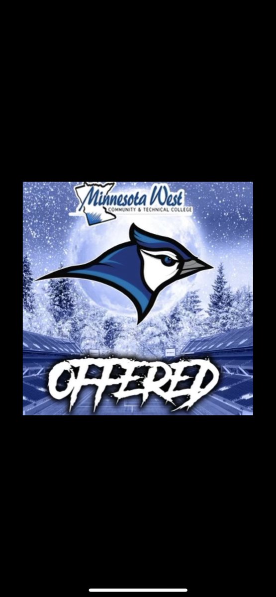 Blessed to receive and offer from Minnesota West college!!