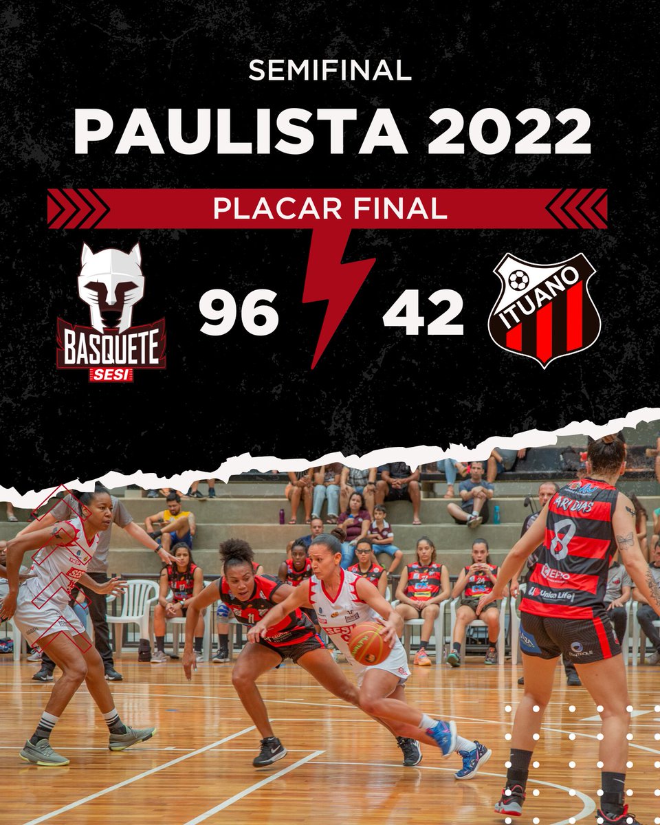 FIM DE JOGO!🏀🔥 Estamos na final! 🔥 

Placar:
Sesi 96 🆚 42 Ituano

Semifinal encerrada e nossa invencibilidade continua! 💪🏽 Que venha a final do Paulista 2022!🚀

#araraquara #sesiararaquarabasquete #basquetefeminino #campeonatopaulista2022