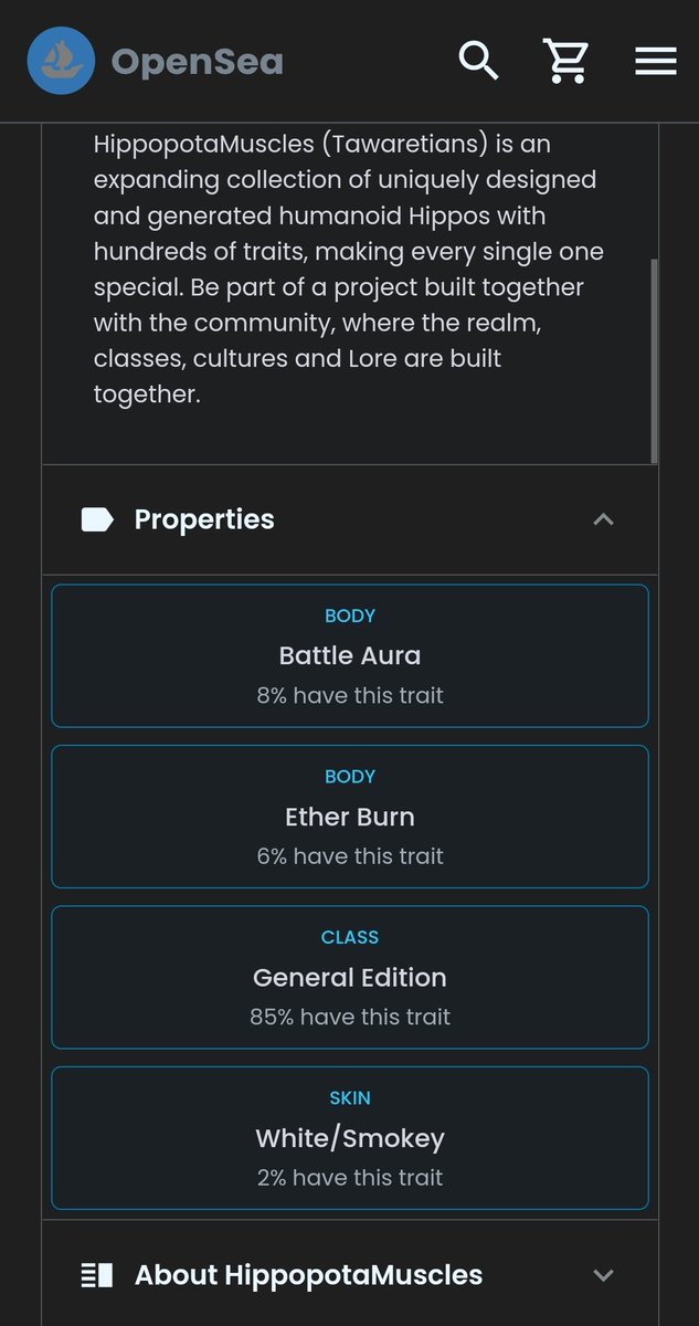 Pick of the Day.
Rocking Ether Burn and Battle Aura
#HippopotaMuscles 423
#NFTCommunity #NFTs #OpenSeaNFT  #NFTCollection #NFTFantasy #NFT <a href="/opensea/">OpenSea</a>