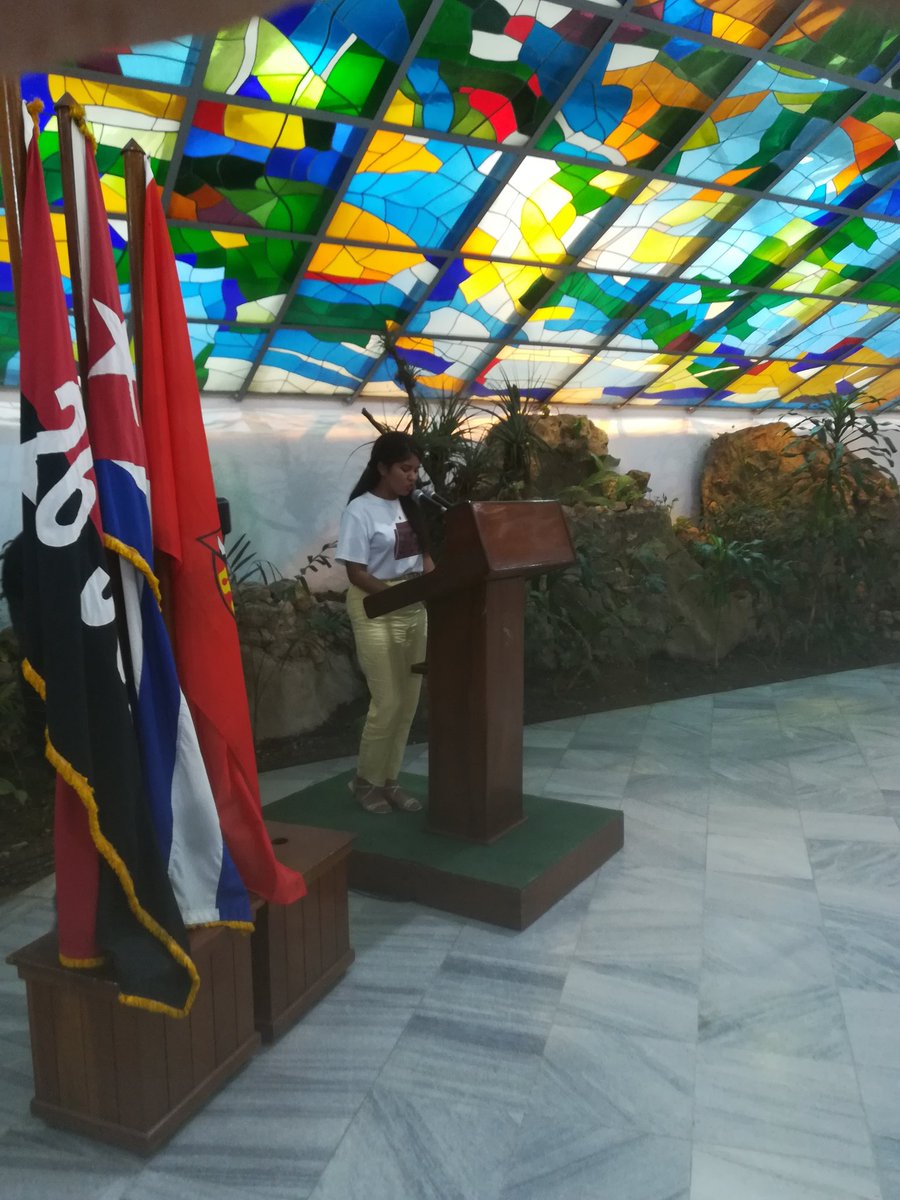 StgoUjc's tweet photo. Con la presencia de Karla Santana Rodríguez, Presidenta Nacional de la FEU, y las principales autoridades del Partido, el Gobierno y la #UJCStgo, se realiza en #SantiagoDeCuba, Acto de Abanderamiento de la delegación que representará a la Provincia, en el X Congreso de la #FEU. https://t.co/PbQURe8aeB