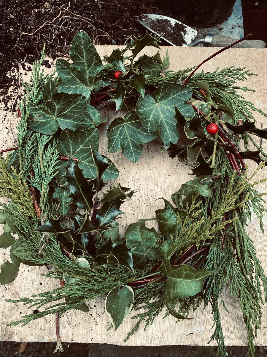 WgsBloom's tweet photo. We’ve been preparing for some creative festive crafts with our members - all materials grown and sourced from the WGS for these Christmas wreaths @The_RHS @RHSBloom https://t.co/LJCzLVURJA