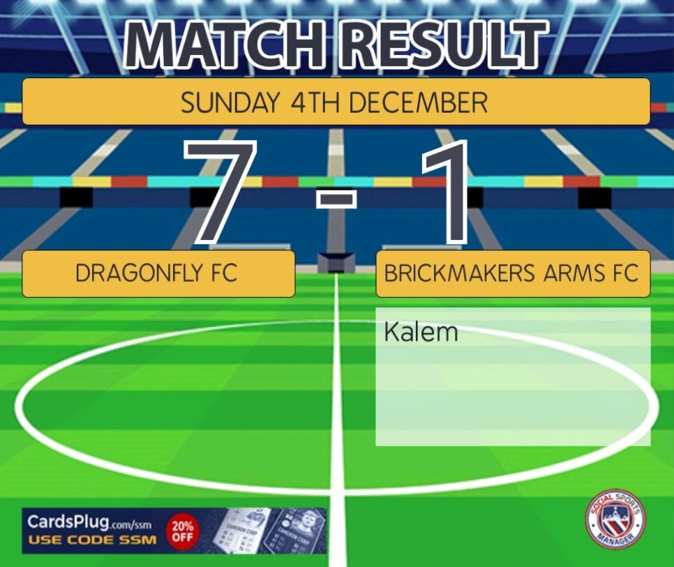 Brickies crash out of the cup with a heavy defeat to <a href="/AFCDragonfly/">AFC Dragonfly</a>. 
All credit goes to the home team, absolutely ruthless with their chances, much better team on the day. Good luck in the next round and for the rest of the season