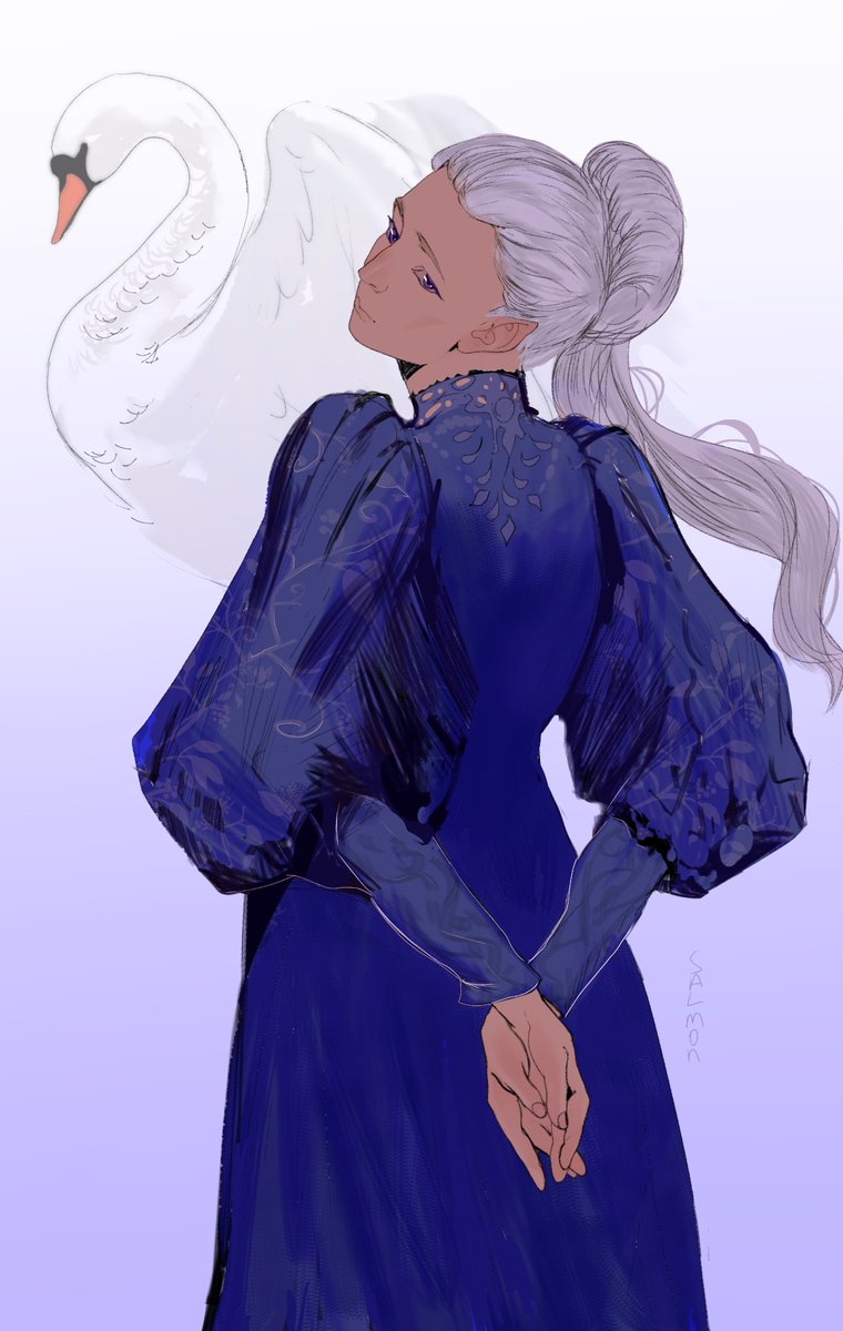 SALMON_Line's tweet photo. eärwen 
the swan maiden of Alqualondë

#silmarillion https://t.co/pPK0L0qqSX