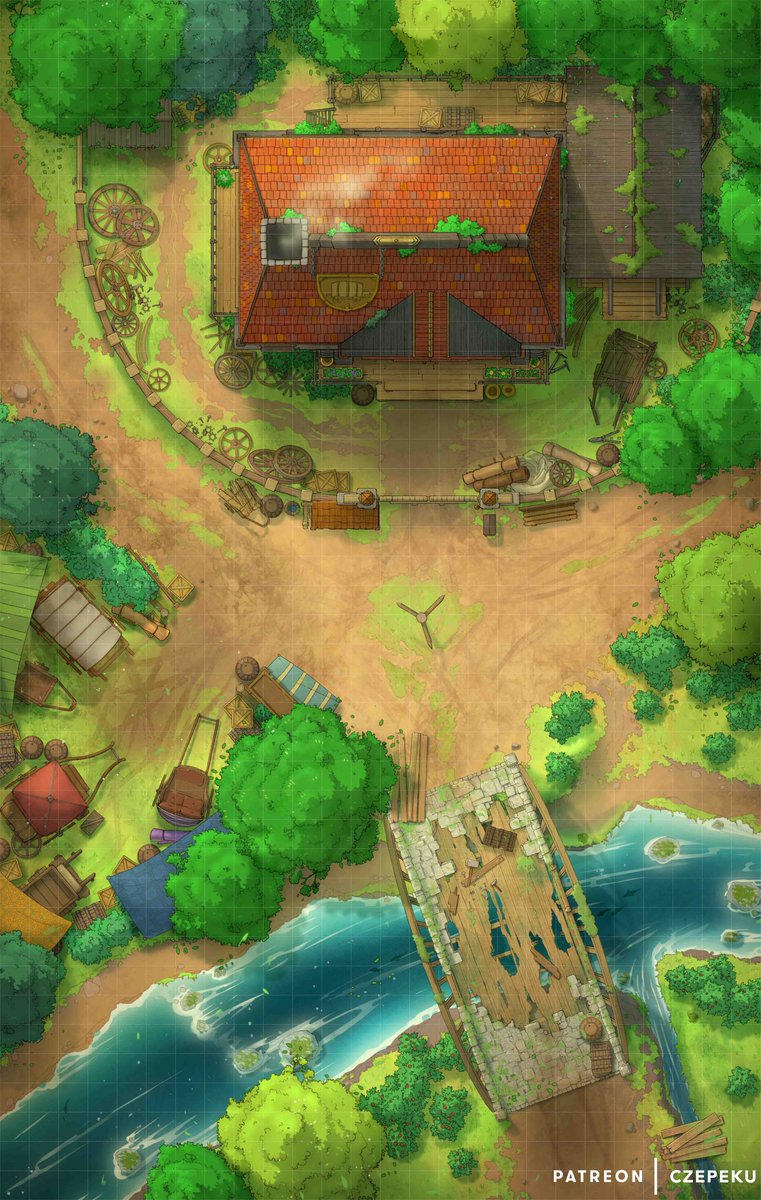 czepeku's tweet photo. It's #RPGshowcase time! Post your content here and use the hashtag for a retweet from us!

This week we'd like to do a little round up of the maps we released this month. The Hanging Gardens, Megalith Gate, Wainwrights Village Shop and the Elder Brain Spine Mine! https://t.co/fjAM0zeEQB