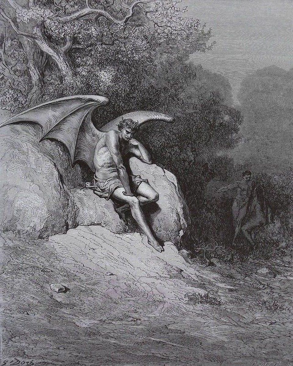 nostalgiaa's tweet photo. lucifer by gustave doré https://t.co/7StYHi03PC