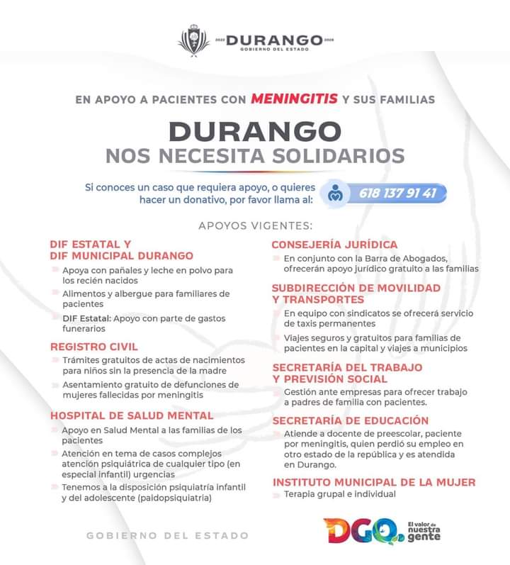 yo_durango's tweet photo. Si conoces de casos de familias que necesiten apoyo, o quieres realizar un donativo, te comparto esta importante información 🙏 https://t.co/PYOtImOb6x