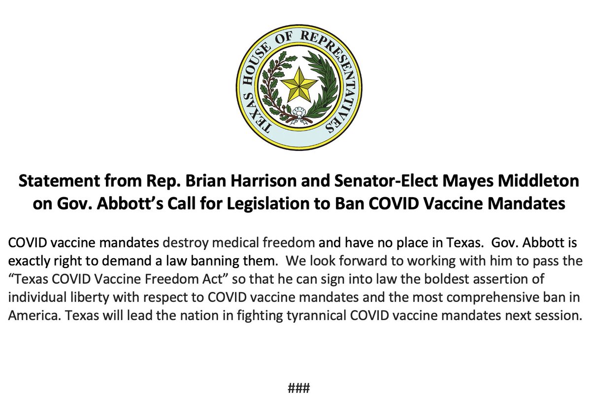 Brian Harrison on Twitter "🚨Breaking Governor GregAbbott_TX just