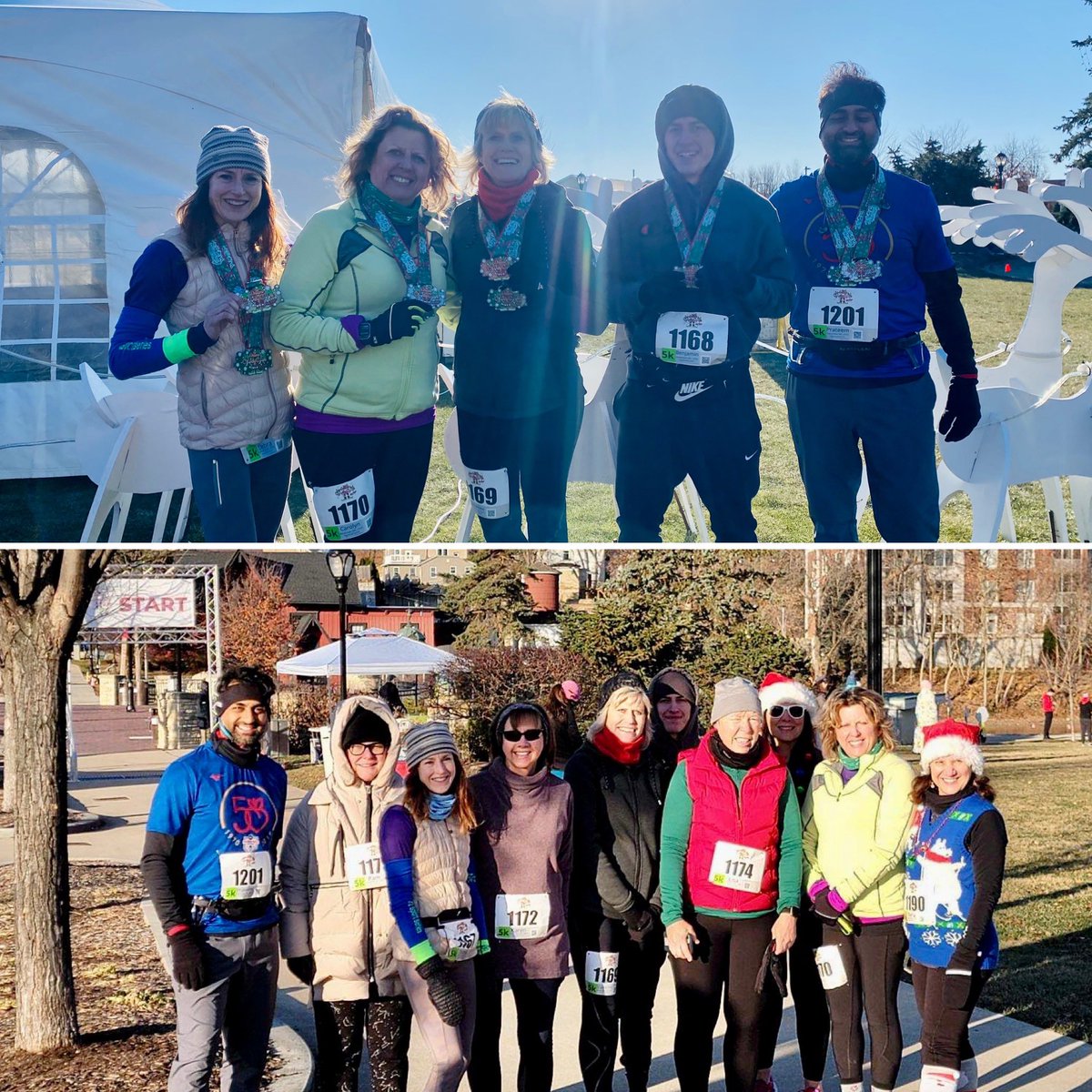 DebraMarzano's tweet photo. Last race of 2022, great job by the team &amp; congrats to R newest members who raced for the 1st time w/us 

Beautiful course along the Fox River, cold but plenty of sunshine which made it very doable.

5 runners medaled!

#addisonroadwarriors #insanecandycane5k https://t.co/3v0kEGKbFf