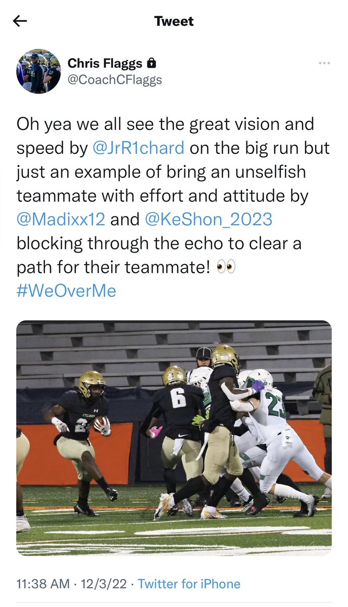 KeShonSingleton's tweet image. A willingness to do whatever to get that🏆. #WeAreOne #RunLeft  #WRBlock
