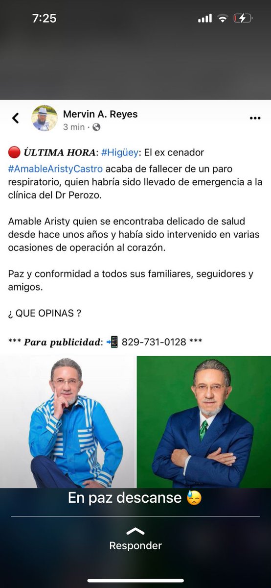 Lamentamos la muerte de un gran líder político..