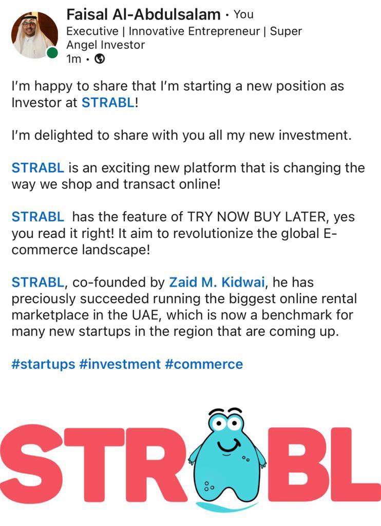 falabdulslam's tweet photo. نفتتح هذا الشهر بفكرة نوعية ومميزة وفريق عمل جميل في @STRABL_TNBL https://t.co/QPkMUgKva7