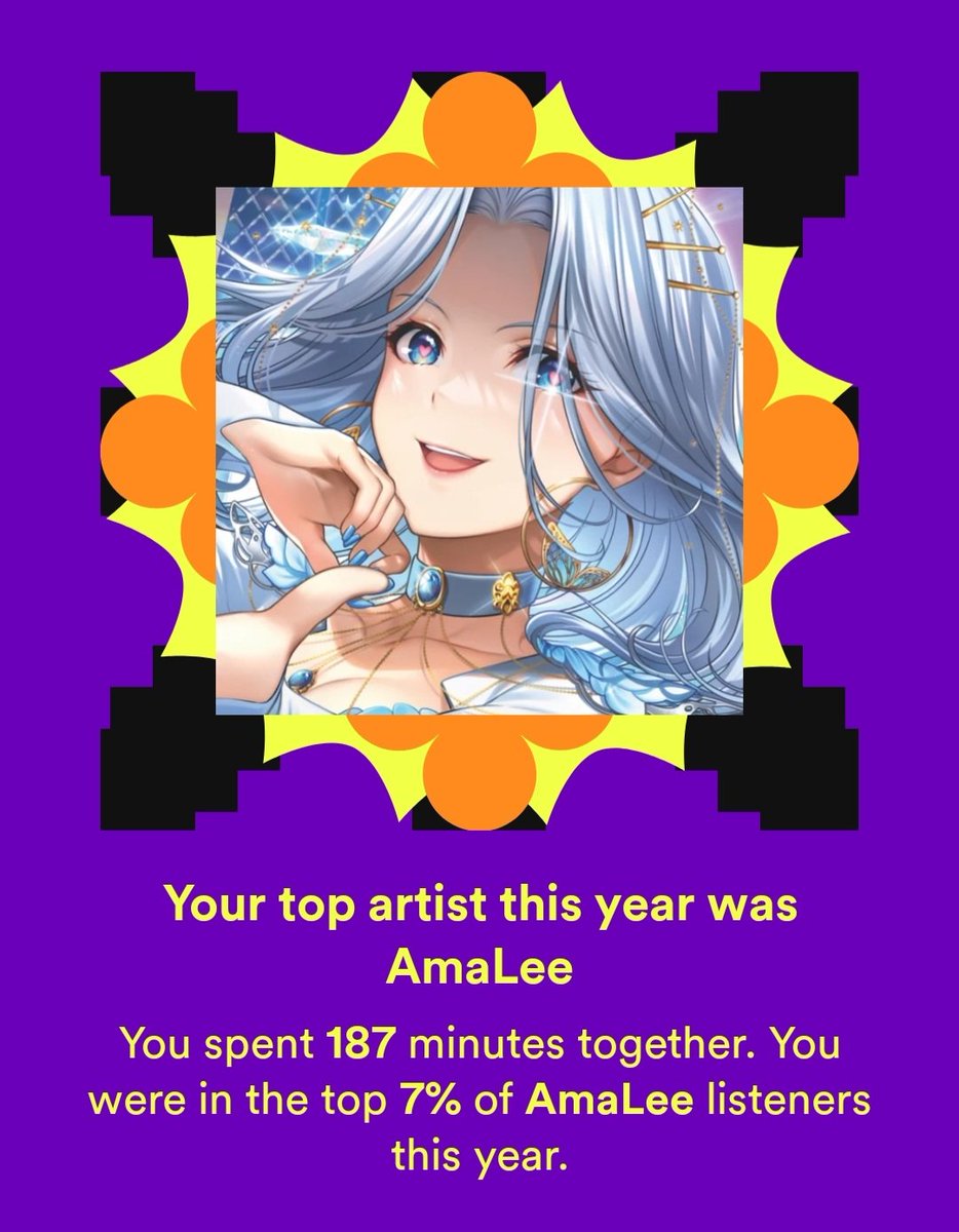 TeaTimeProgram1's tweet photo. I got watched my Spotify Wrapped just now- not gonna lie I wasn't expecting this- not complaining though AmaLee is amazing 😌💜 https://t.co/DYzy5V1lp7