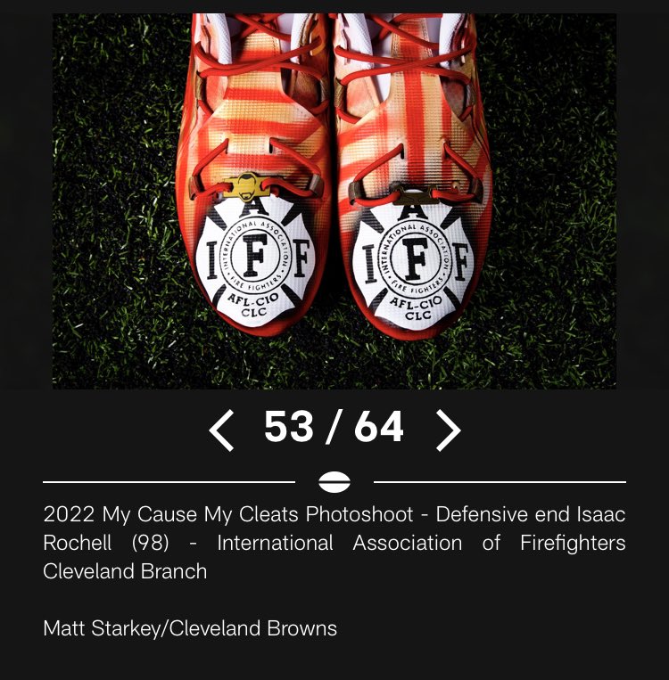 Cleveland_FFs's tweet photo. Thank you to @Browns player Isaac Rochell for his support, with the @IAFF logo on his cleats!
Remembering our brother Johnny #Tetrick https://t.co/cvCDTTlWrR
