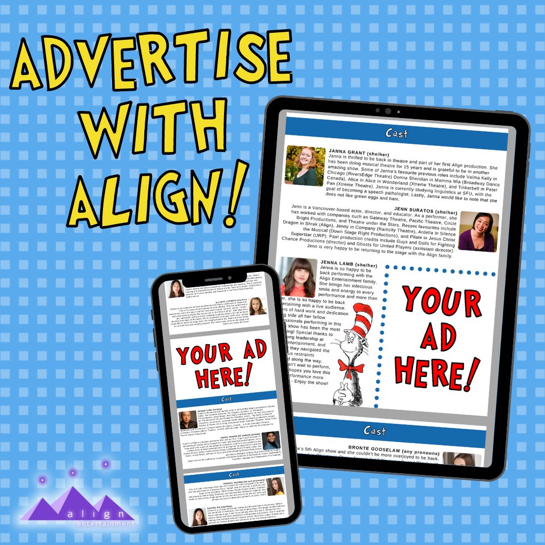 Our digital program has space to be filled
If we can show off your business, we would be thrilled!

For prices and info, click the link in the tree
Then send us an email - we’ll reply quickly!

⬇️LINK TREE⬇️
linktr.ee/alignentertain…

⬇️EMAIL⬇️
info@alignentertainment.ca