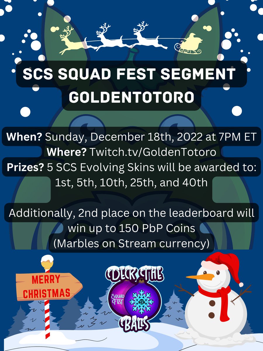 Golden_Totoro's tweet photo. I am combining the SCS and PBP coin event! Takes place Sunday, Dec. 18th at ~7-9 PM ET at https://t.co/hJBX5MNexA
-> 50 PbP coins = Base Prize
-> +50 PbP coins IF we get 50+ likes on this tweet
-> +50 PbP coins IF we get 50+ racers during the event
#MarblesOnStream #PbPCoins https://t.co/DiZGjsQpmd