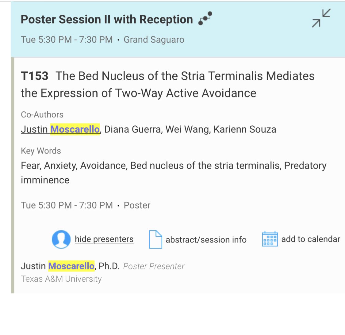 Hey #ACNP2022, on Tuesday I’ll be presenting a poster all about my lab’s work on the role of BNST in active avoidance behavior! Come by and check it out, would love to chat