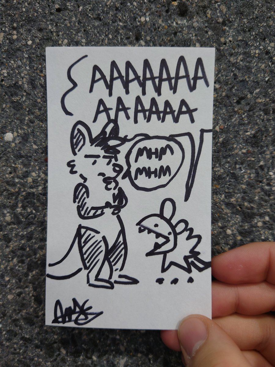 Amazing art from the incredible MFF guest of honor <a href="/NoobtheLoser/">AC Stuart</a>, creator of Awoo Comics!
I believe Toby the Opossum speaks everyone's minds. <3