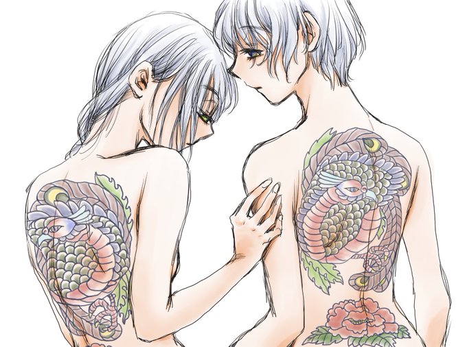 #自作品のお気に入り四天王の画像を貼る_見た人もやる今年の絵が無い!比翼の鳥、ウミウシワンピース、めりー、にんじゃりばんばん。 