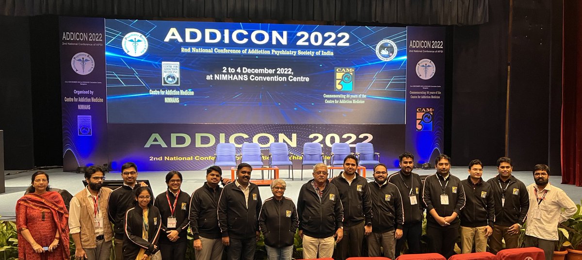 The #CAM <a href="/NIMHANS_BLR/">NIMHANS, Bengaluru</a> Team

✅ <a href="/addicon2022/">ADDICON2022</a> the largest and well organised Addiction Psychiatry conference (with 1200+ registrations) in India 

<a href="/vknNIMHANS_ECHO/">NIMHANS Digital Academy VKN</a> 
<a href="/pratimamurthy/">Pratima</a> 
<a href="/JayantMahadevan/">Jayant Mahadevan</a> 
<a href="/lekhanshshukla/">Lekhansh Shukla, MD, DM</a> 
<a href="/DiptadhiM/">Diptadhi Mukherjee</a> 
<a href="/jayanishere/">Jayakrishnan Menon</a> 
@V_i_n_i_t_ 
<a href="/drsdarsh/">Darshan Shadakshari</a> 
<a href="/docsudhee/">Dr. Sudheendra</a>
