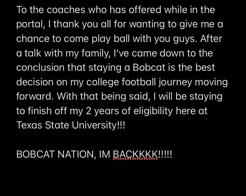 ashtynhawkins's tweet photo. BOBCAT NATION, LETS RIDE!!!!! #2LIVEISBACK @TXSTATEFOOTBALL @GJKinne https://t.co/v3cDYQBPcm