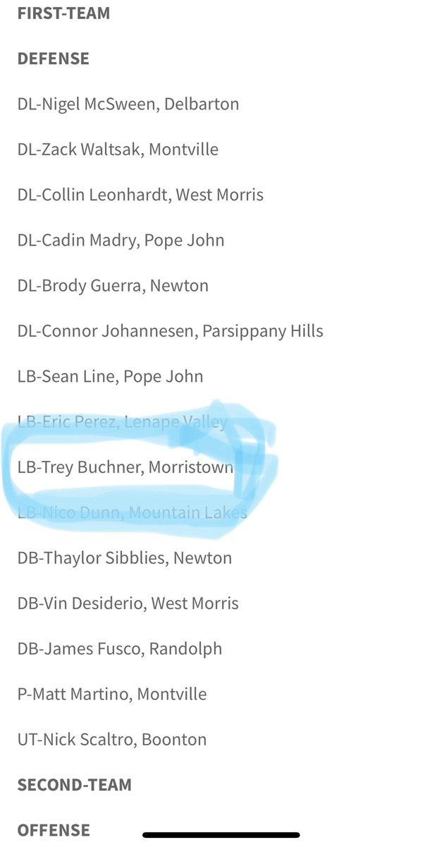 TreyBuchner's tweet photo. Thank you @MorrSussSports for naming me 1st team All Morris-Sussex 
https://t.co/s8D8haDjsr https://t.co/S2NGhakvPB