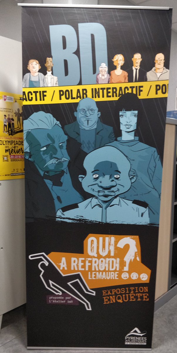 clg_Ossau's tweet photo. Exposition enquête interactive de la bibliothèque du #CD64 au collège d'Ossau.
Qui a refroidi Lemaure ? est une création originale à la frontière de la littérature, de la BD et du jeu vidéo. https://t.co/eCHvuzK4bW
@dsden64
@departement64 https://t.co/kQ0l68X046