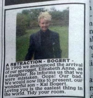 A friend in the USA posted this from her local paper. I love it! The last two sentences are my favourite. #TransRightsAreHumanRights