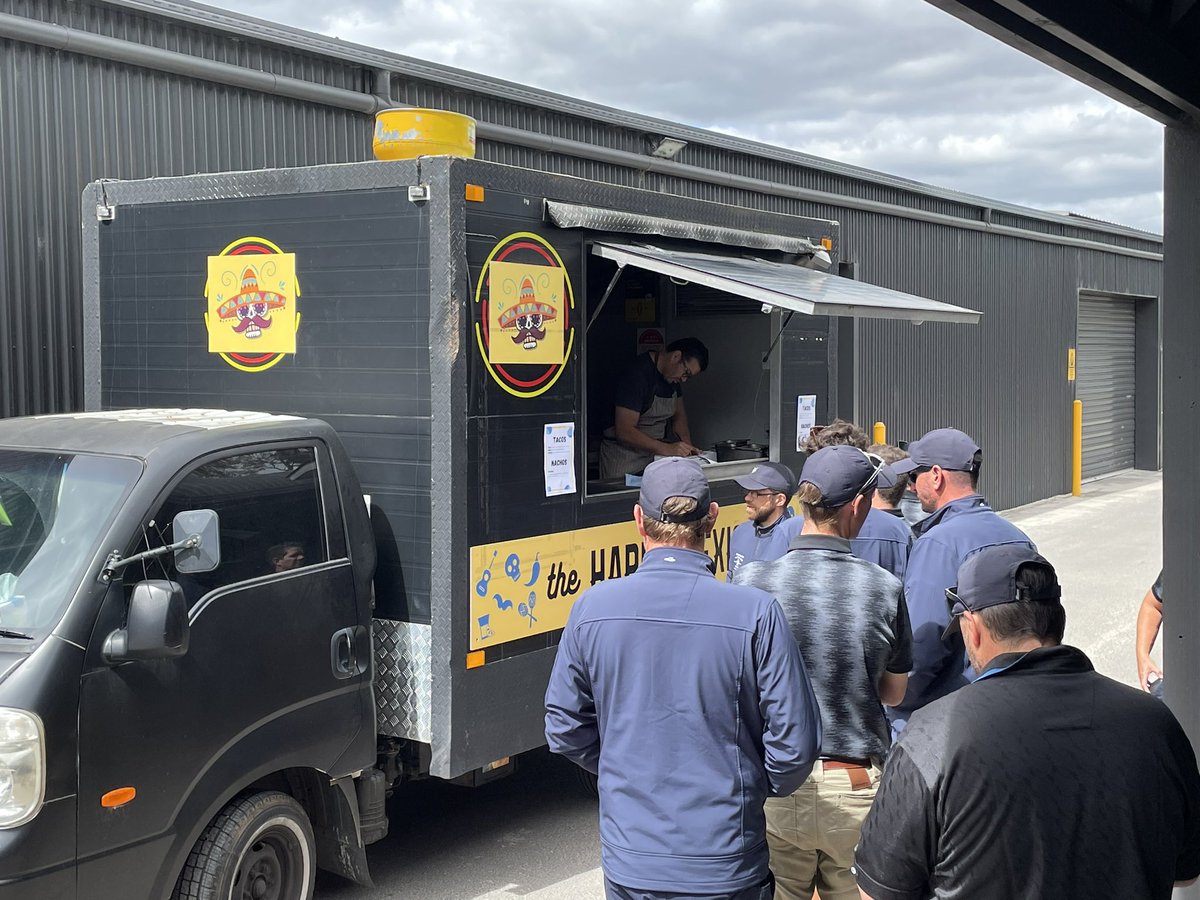 burleigh_craig's tweet photo. Last week #envu had the pleasure to provide the ground staff dinner (Taco truck) at the Australian Open Golf at Kingston Heath GC and Victoria GC, Congratulations, Hayden,Steven and all the staff and volunteers that worked tirelessly to provide outstanding golf courses #envu https://t.co/SfJJMbYDM4