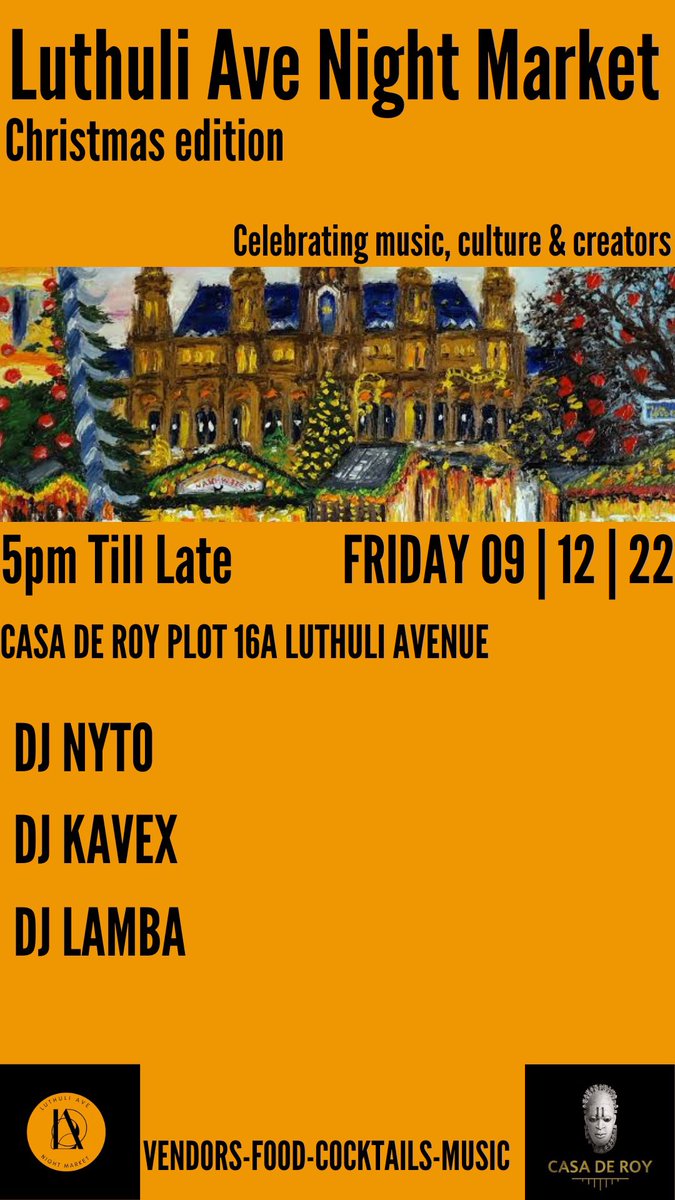 luthuliave's tweet photo. This Friday Plot 16A Luthuli Avenue #bugolobi 🛒 Luthuli Ave Night Market 5pm till late https://t.co/YaJSnIVVO5