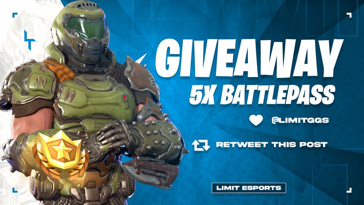 LimitGGs's tweet image. FORTNITE CHAPTER 4 BATTLEPASS GIVEAWAY⚡️

TO ENTER:
✅ Follow @LimitGGs
✅ Like &amp;amp; RT
✅ Tag 3 Friends 

Ends in 2 days!