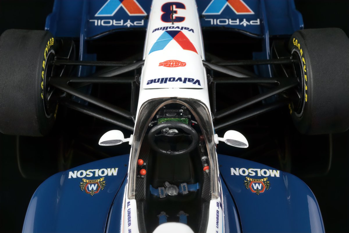 DanBelcher's tweet photo. I built a 1/20 scale model of the IndyCar @alunserjr drove in his final win in Valvoline colors, the 1993 Molson Indy Vancouver. One of the best looking race cars ever! https://t.co/GhIBfAtQEz