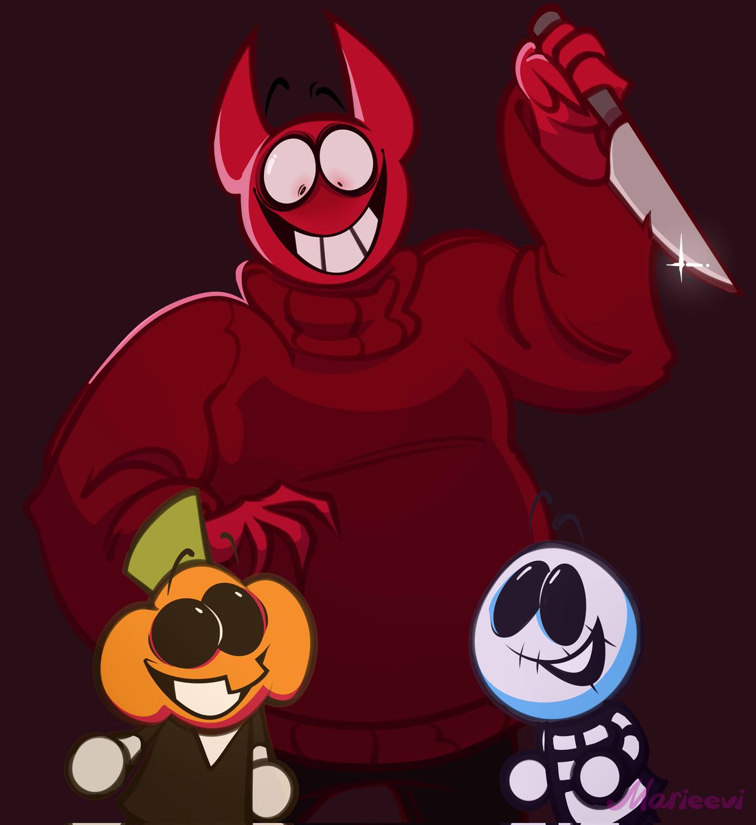 Marieevi_'s tweet photo. I'm late as usual but anyway #spookymonth fanart!!! ✨♥️
#spookymonthfanart #SpookyMonthBob #spookymonthart #pumpandskid #bobvelseb #spooky_month https://t.co/NZmUcP16SO