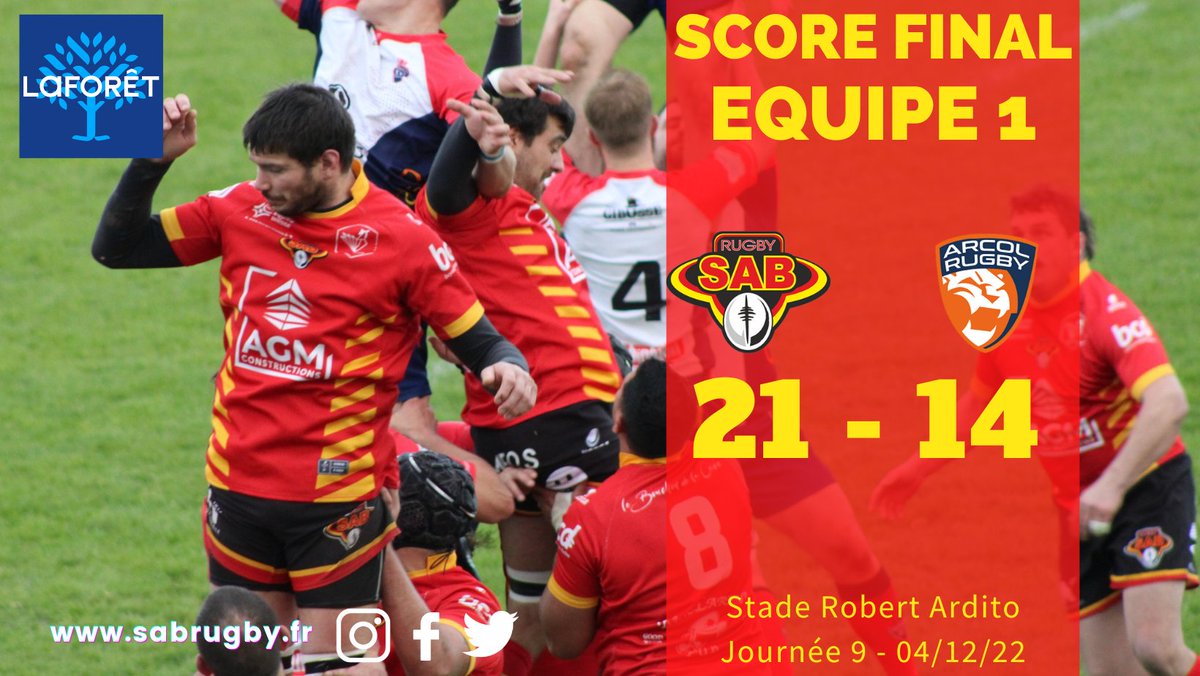 Victoire !

Les #sangetor s'imposent 21-14 contre ARCOL et recollent au peloton de tête !