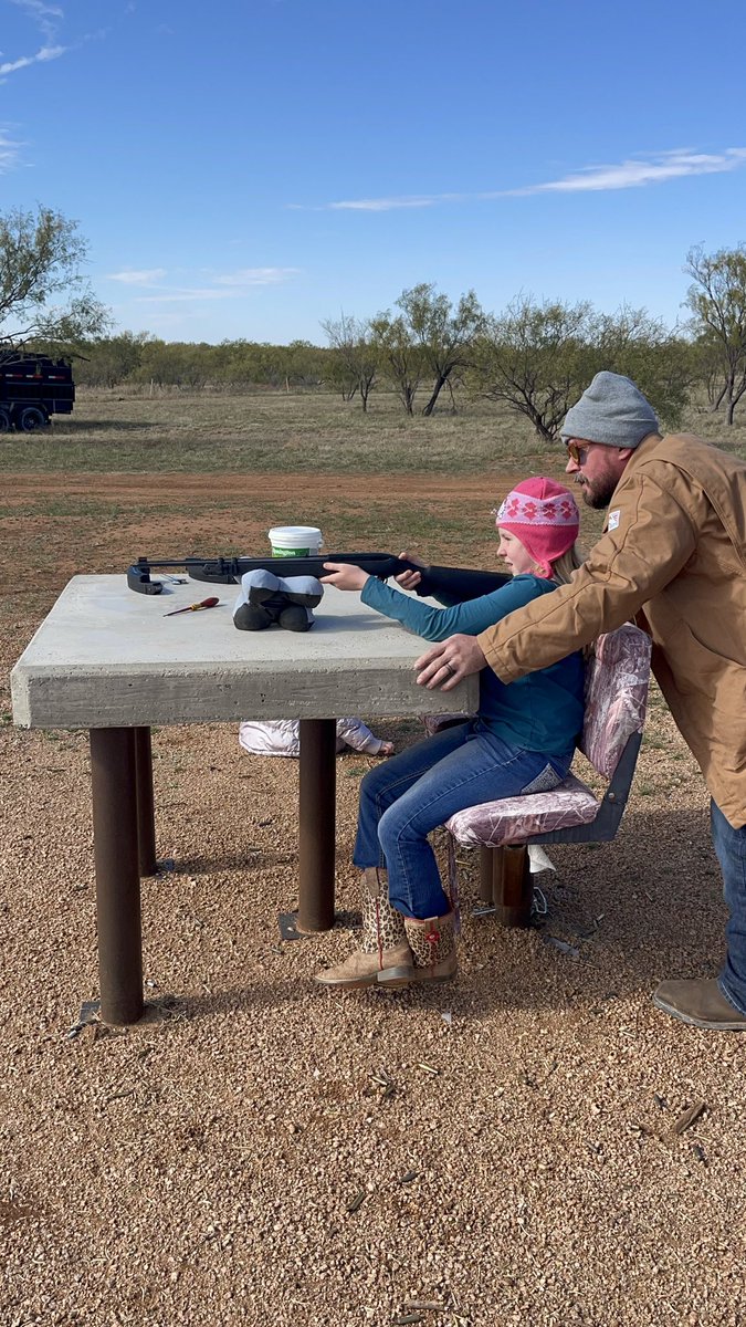 pstroybrewer's tweet photo. This is my son in law teaching my granddaughter how to hit a target at 300 yards. She’s 7 and I bless them both. #Redemptionranch https://t.co/WEsWLzKXjV