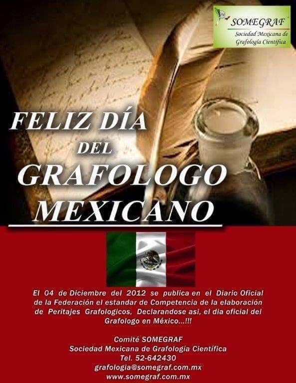 Congratulations to our colleagues at <a href="/SOMEGRAF/">SOMEGRAF</a> in Mexico! 10 years ago they received approval for certification for their graphologists from 2 govt agencies and have full legal standards. Happy Day of the Graphologist in Mexico! #grafologia #mexico #psicologia