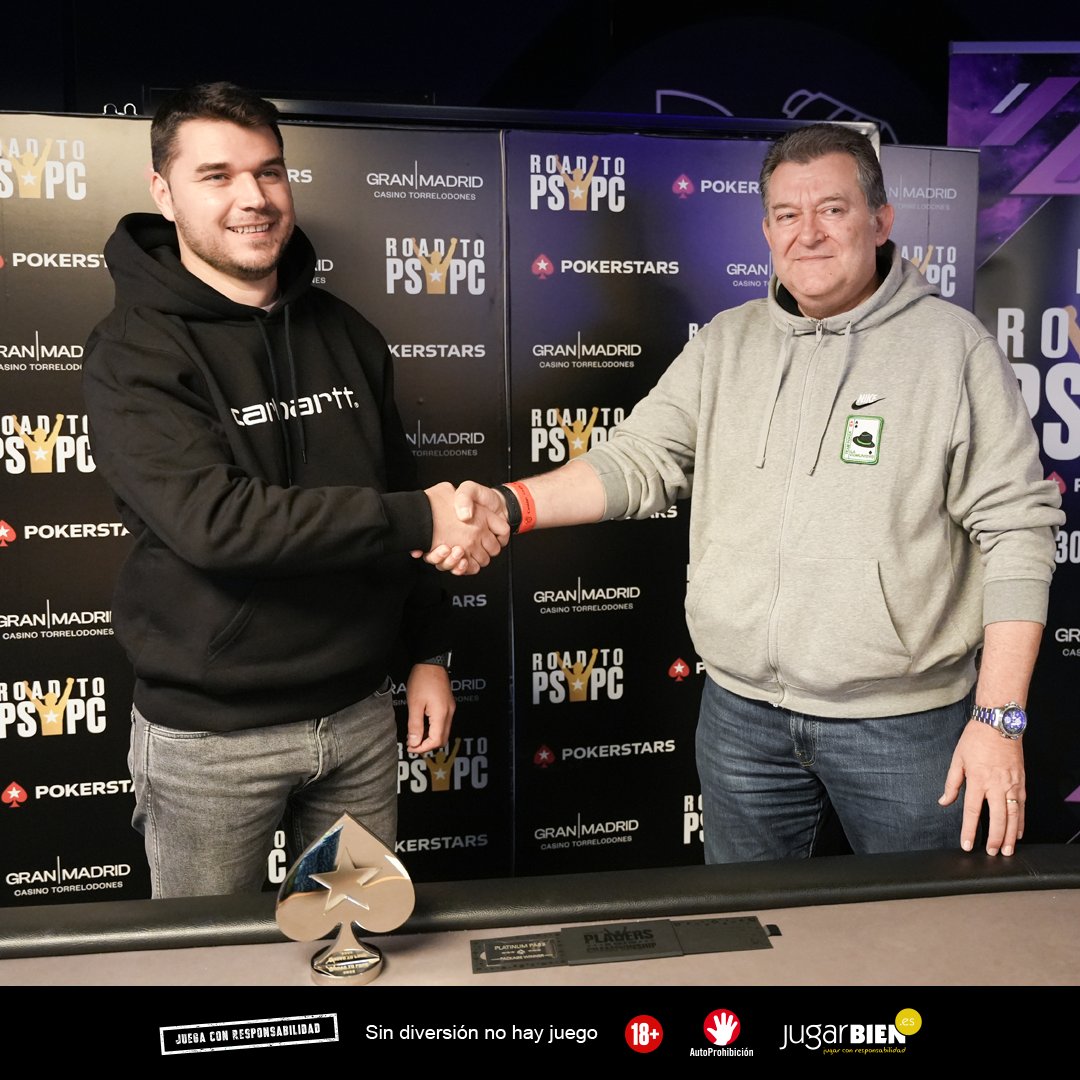 PokerStarsSpain's tweet photo. 🏆 ¡Tenemos ganador del #RoadtoPSPC Madrid!
🌴 George Chiriac se pone rumbo a Bahamas tras hacerse con el https://t.co/cyz5Kvztm4 puesto y con un #PlatinumPass. 🎟️
¡Enhorabuena! 🎉 https://t.co/Xu5Qv8k0tF