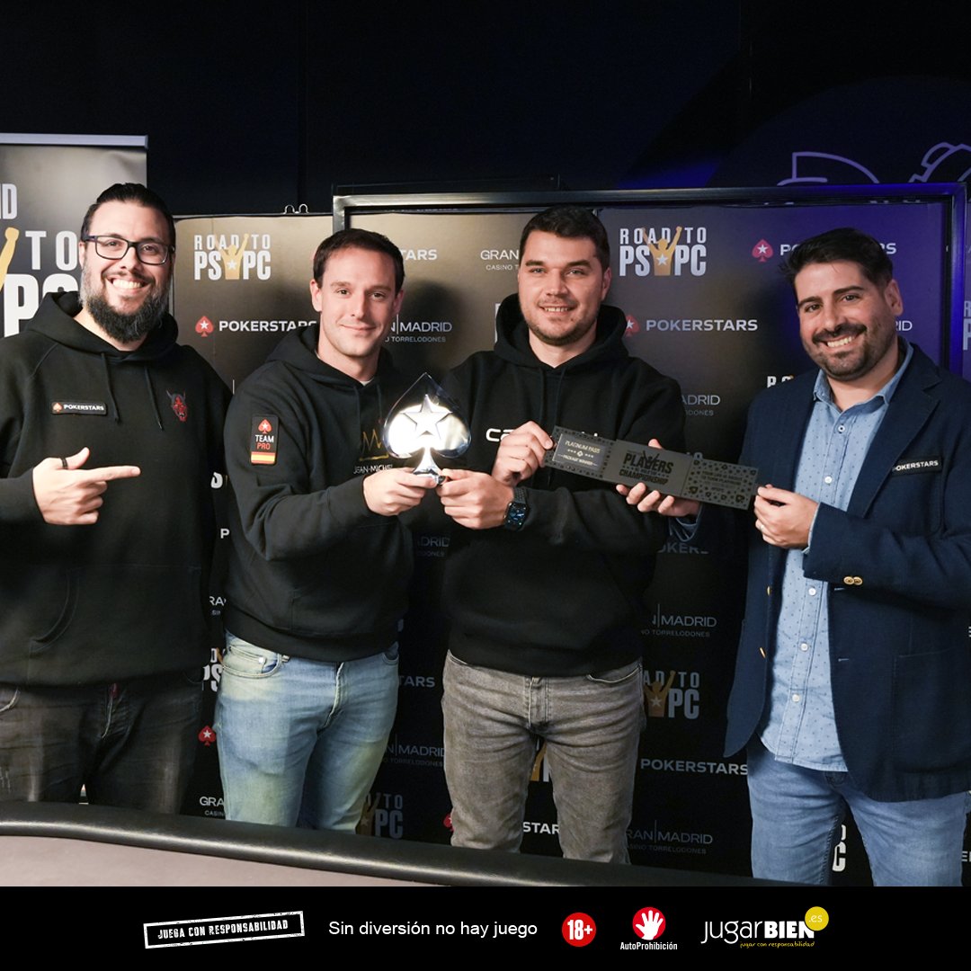 PokerStarsSpain's tweet photo. 🏆 ¡Tenemos ganador del #RoadtoPSPC Madrid!
🌴 George Chiriac se pone rumbo a Bahamas tras hacerse con el https://t.co/cyz5Kvztm4 puesto y con un #PlatinumPass. 🎟️
¡Enhorabuena! 🎉 https://t.co/Xu5Qv8k0tF