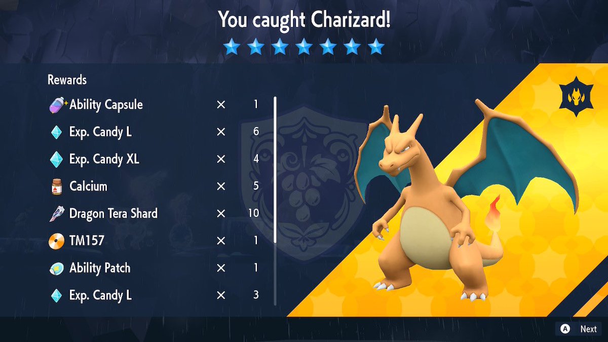 zoe_love_xo's tweet photo. Omg finally beat the raid 😊💕💕 #PokemonScarletViolet #charizardraid https://t.co/floysI0eYN