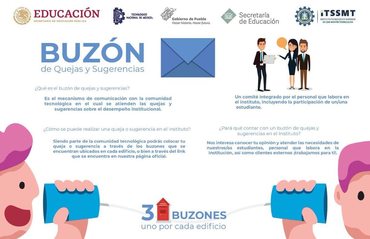 Si tienes alguna sugerencia que nos ayude a mejorar, compártenos tu comentario a través del: "Buzón de Quejas y Sugerencias"
Sólo necesitas ingresar a nuestro sitio web Institucional 
smartin.tecnm.mx
#OrgulloHalcón