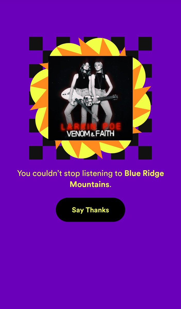 self_serenades's tweet photo. Can't get enough of @LarkinPoe
#Blues #SpotifyWrapped https://t.co/4A3pkat2z9