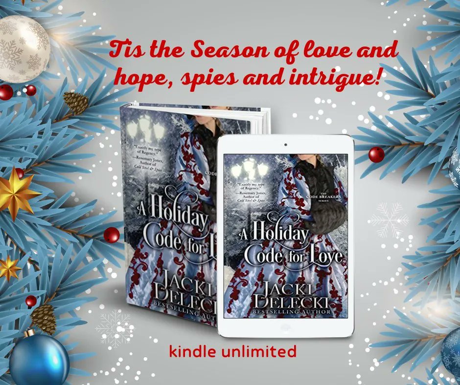 A Holiday Code for Love 
Tis the Season of love and hope, spies, and intrigue!
Download your copy of the intriguing 7th book in the bestselling The Code Breakers series today! Amazon: buff.ly/3Y0k5bU #historical #romance #suspence #holiday #kindleunlimited #books