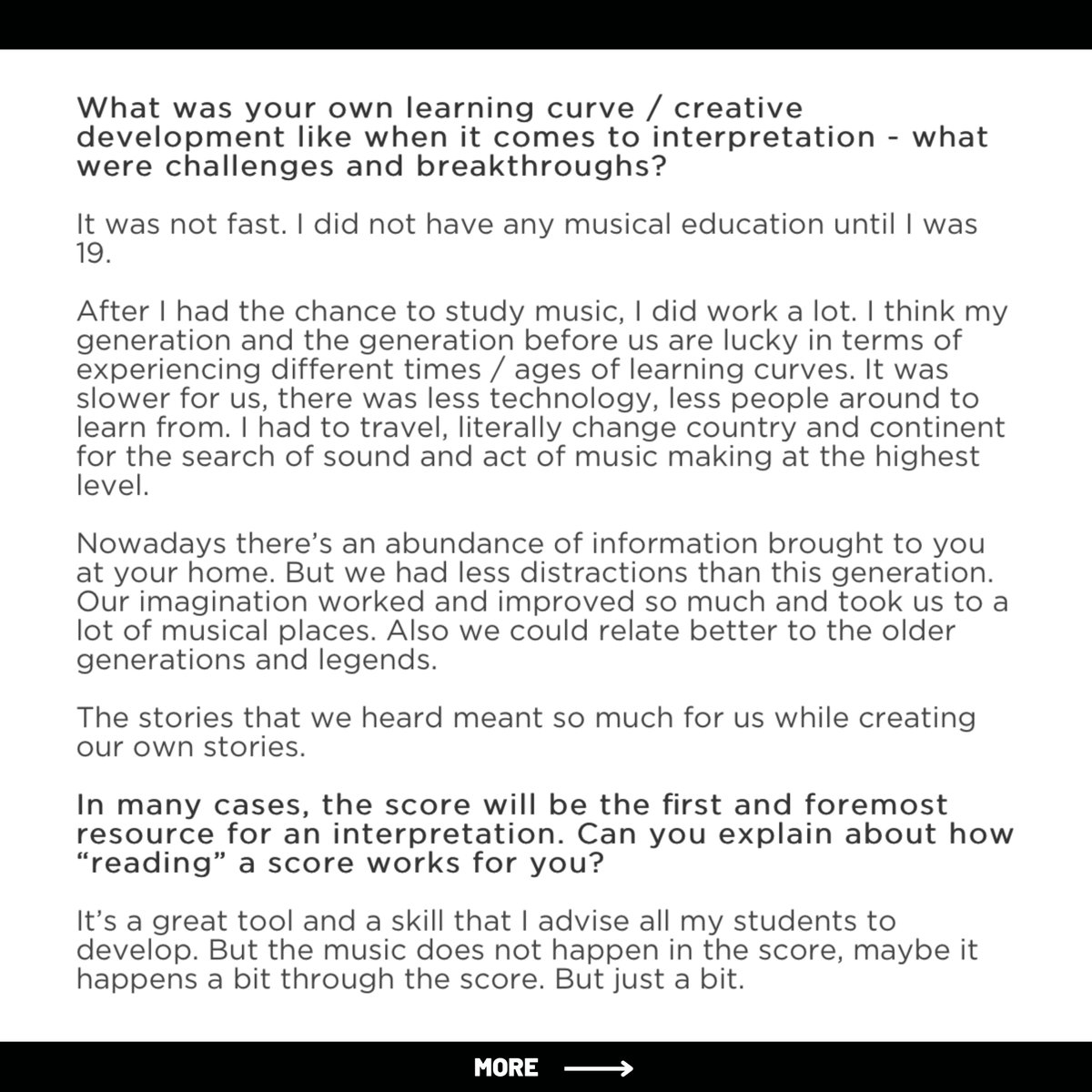 TimucinSahinmus's tweet photo. I was interviewed by 15 Questions on the topic of interpretation. I enjoyed answering thought provoking questions regarding my inspirations, the art of interpretation, music’s relationship to score, learning curves and more. 
@NewFocusLabel @Kalan_Muzik https://t.co/Iioi86xcy9
