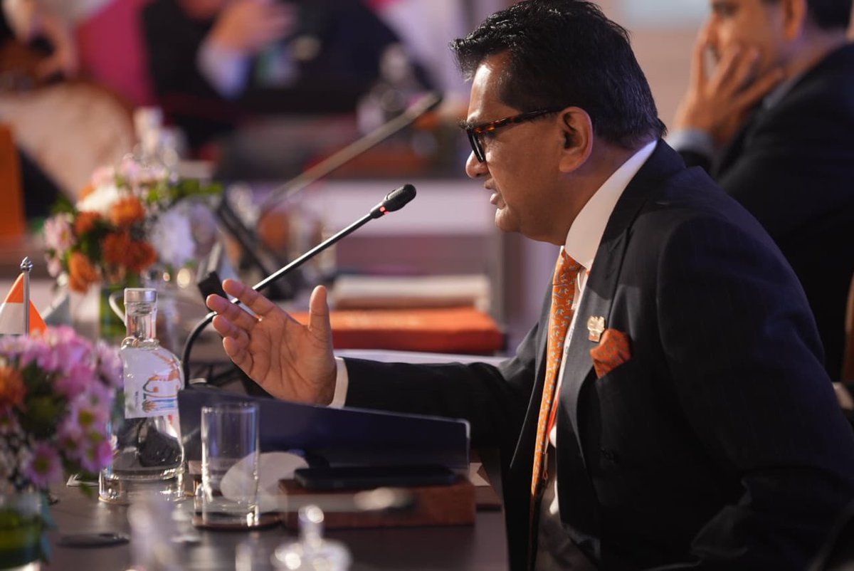 g20org's tweet photo. The first #G20 Sherpa Meeting under India’s Presidency is currently underway, beginning with an overview of our issue notes &amp; priorities by 🇮🇳 Sherpa @amitabhk87. 

Negotiations at Sherpa-level meetings eventually form the basis of the Leaders’ Declaration. #G20India https://t.co/PZjhhu9rJb