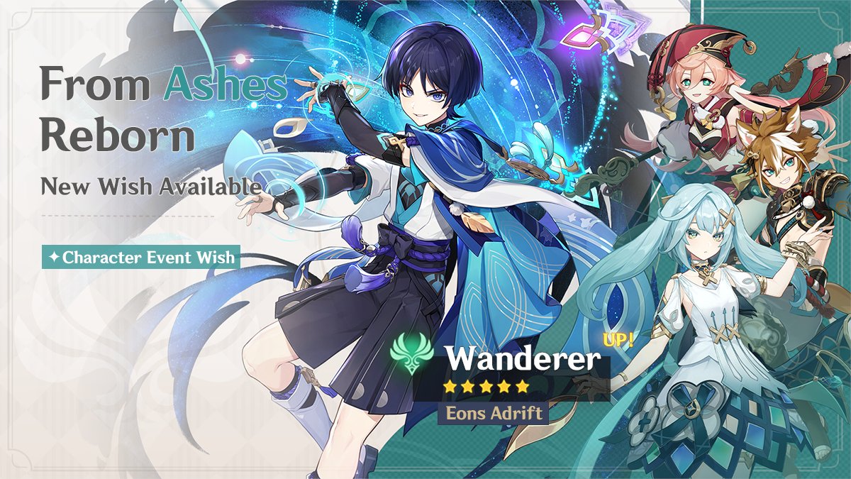 GenshinImpact's tweet photo. Dear Travelers,
The event wishes "From Ashes Reborn," "Oni's Royale," and "Epitome Invocation" will be available on December 7!

See more details here:
https://t.co/MRU7vZjUk4

#GenshinImpact https://t.co/6ZBVzvsFdY
