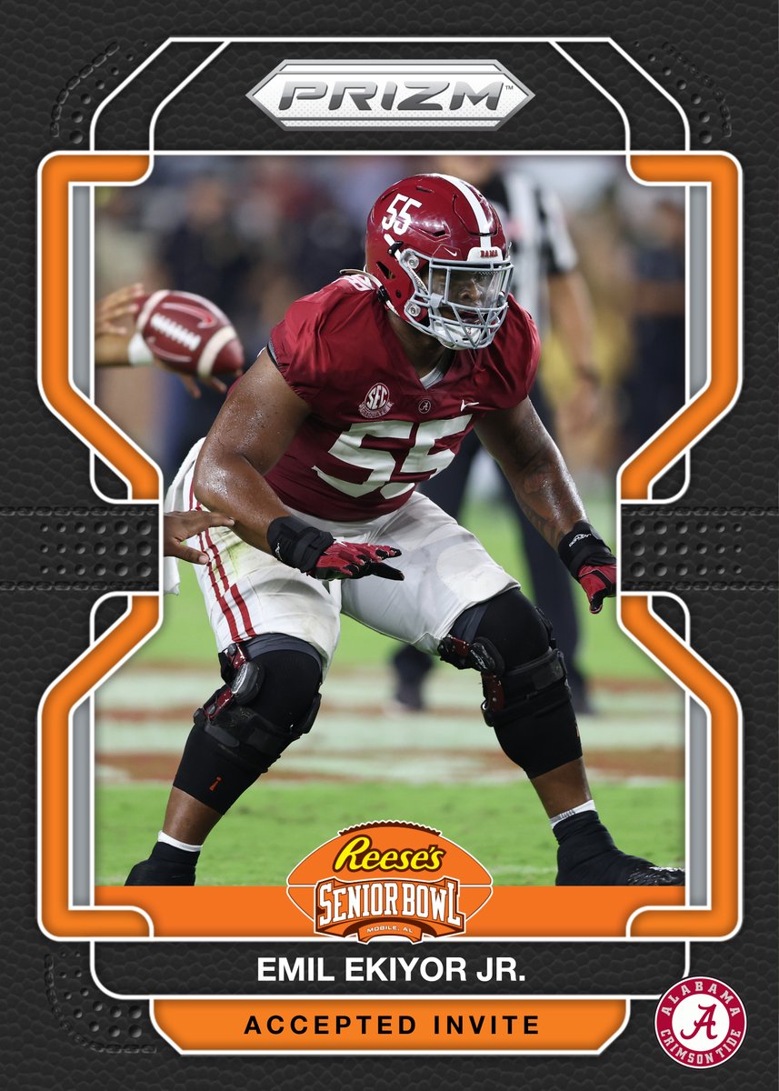 seniorbowl's tweet photo. 🔴⚪️ Officially Accepted! Emil Ekiyor Jr @bigE__18 from @AlabamaFTBL is headed to the 2023 Senior Bowl #RollTide #TheDraftStartsInMOBILE™️

@JimNagy_SB @PaniniAmerica #RatedRookie https://t.co/bVlDJZZ2HY